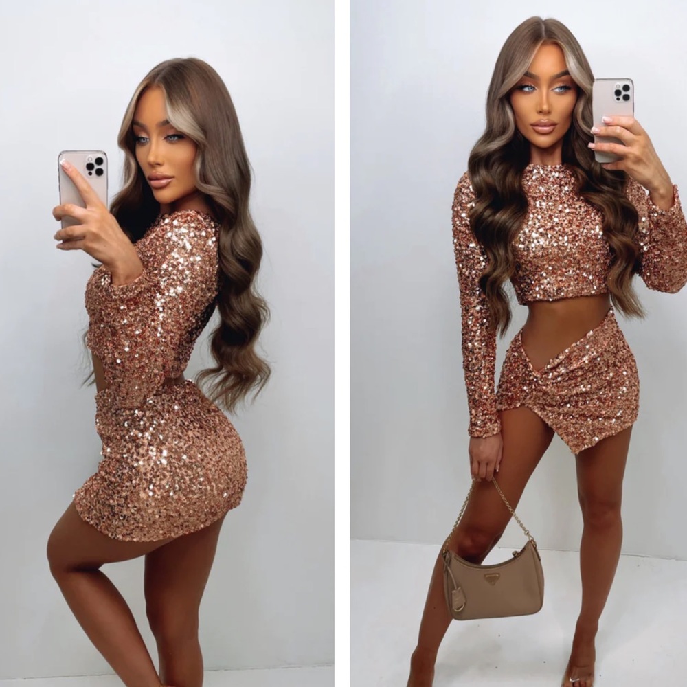 MILLY SEQUIN 2 piece - ROSE GOLD NWT